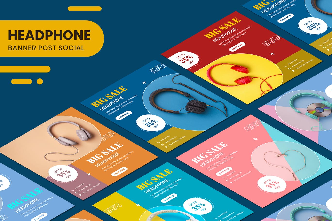 Headphone Modern Banner Instagram Stories