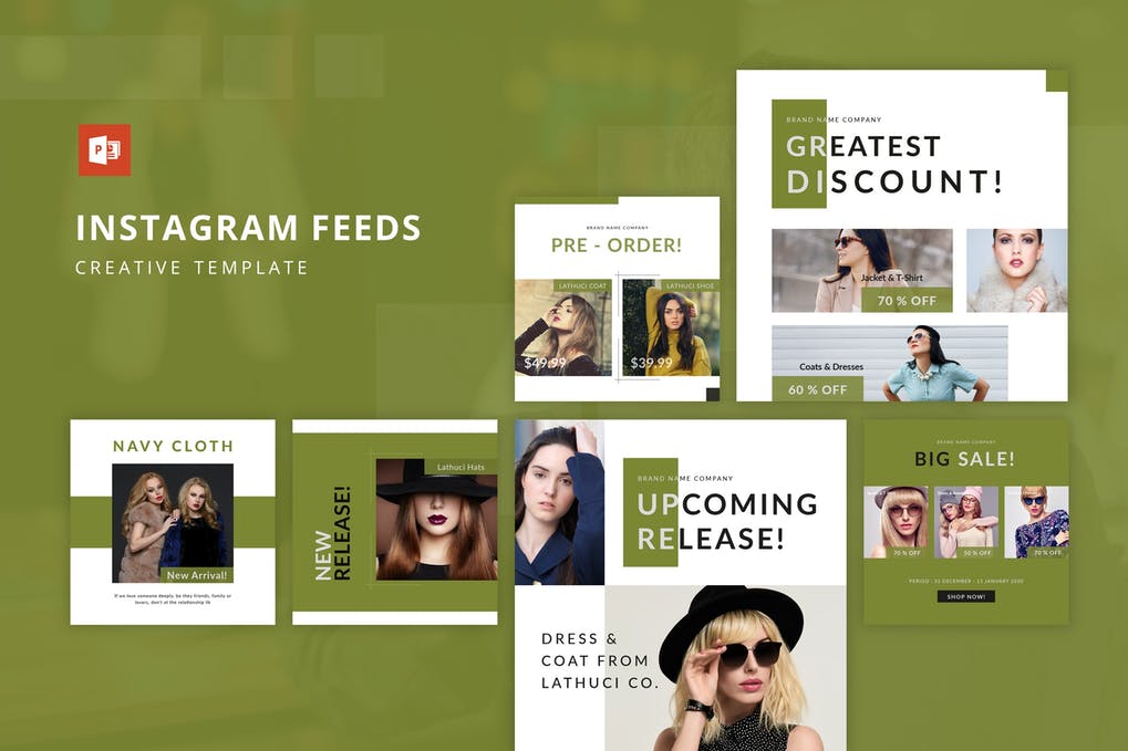 Instagram Lookbook Feed Powerpoint Template
