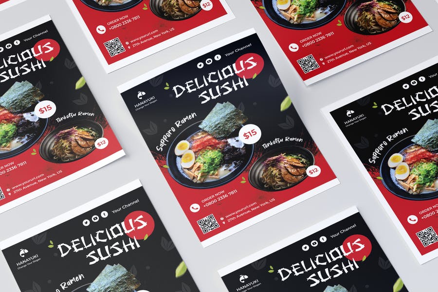 Japan Restaurant Flyer PSD Template