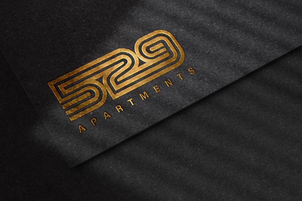 Luxury Embossed Logo Mockup on Black Paper Texture