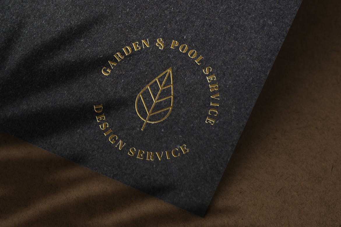 Luxury Gold Logo Mockup on Black Paper Texture