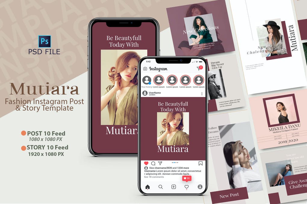 MUTIARA - Instagram POST & STORY Templates