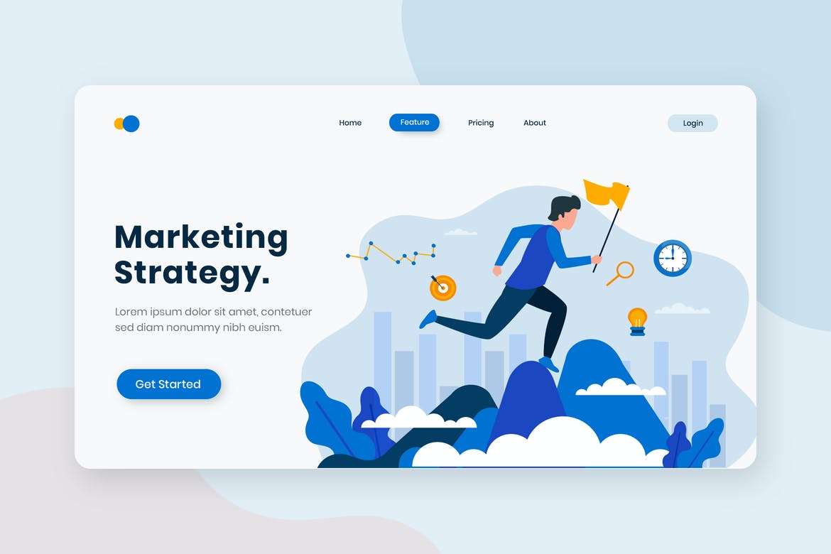 Marketing Strategy Flat Concept Landing Page