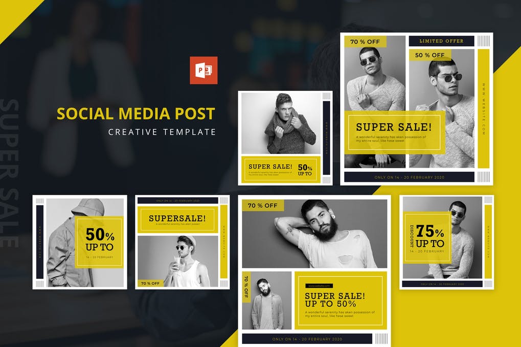 Men Fashion Instagram Feed Powerpoint Template