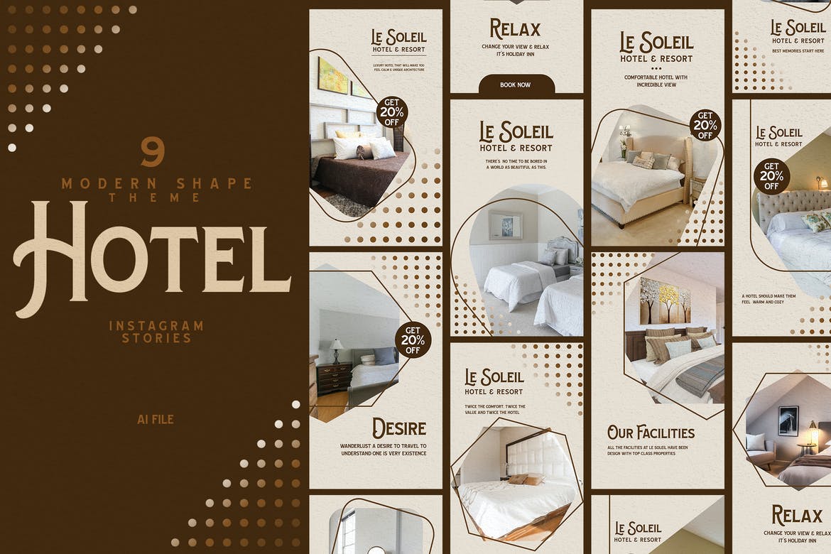Modern Shape Theme - Hotel Instagram Stories