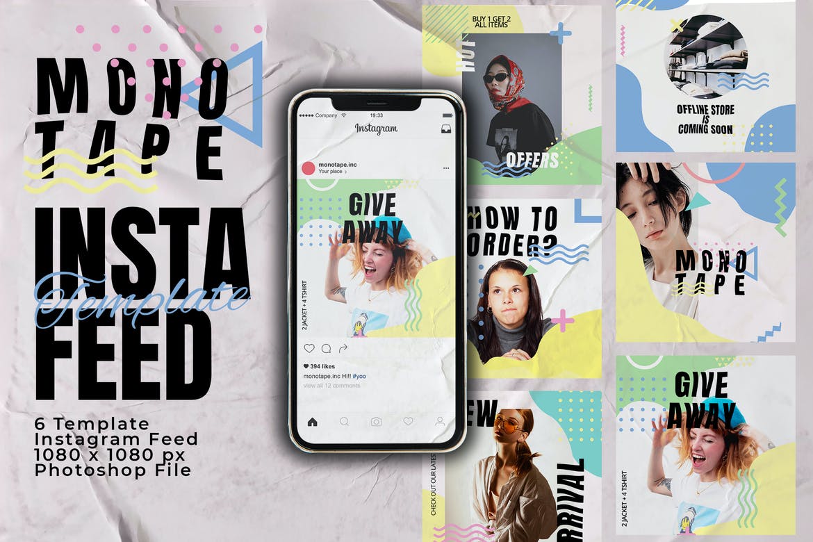 Monotape Instagram Feed Post Template
