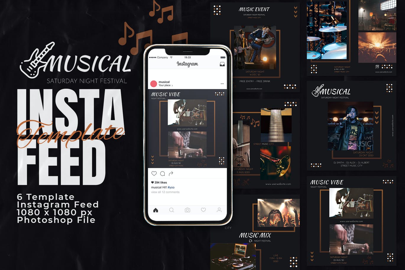 Musical Event Concert Instagram Feed Post Template