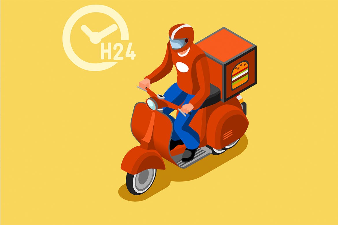 Online delivery express concept courier parcel