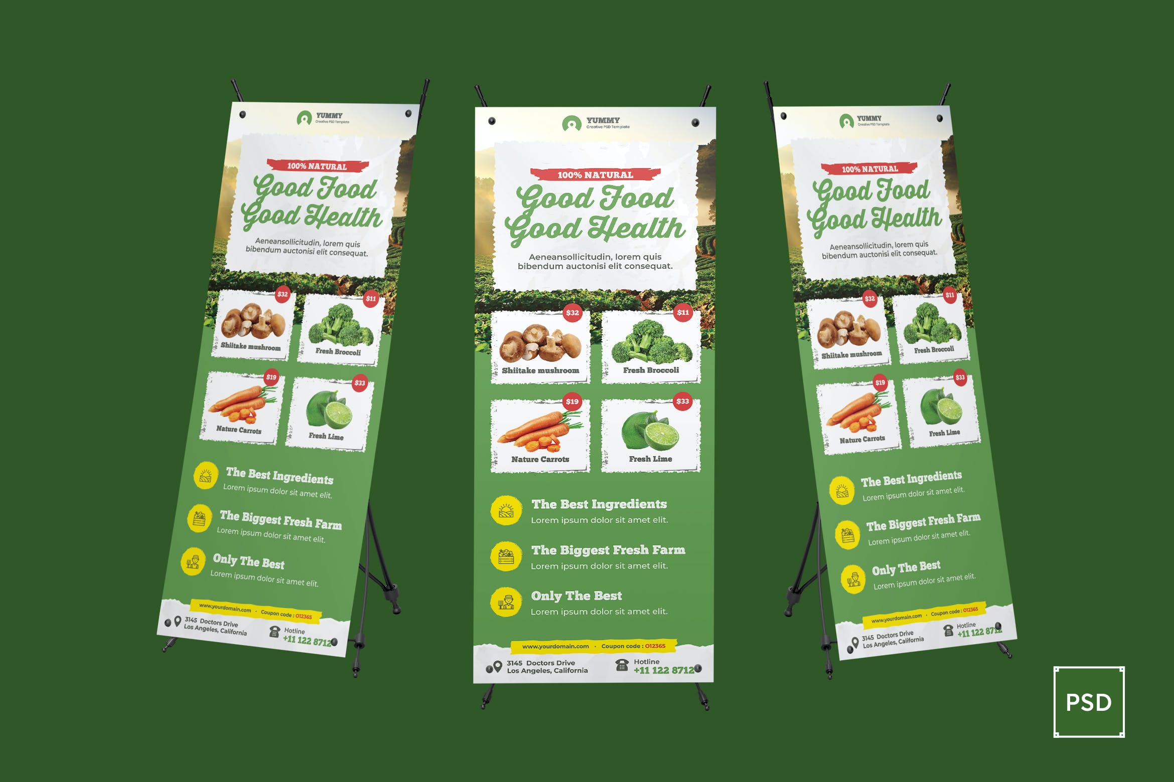 Organic Market Fresh Food Rollup Banner