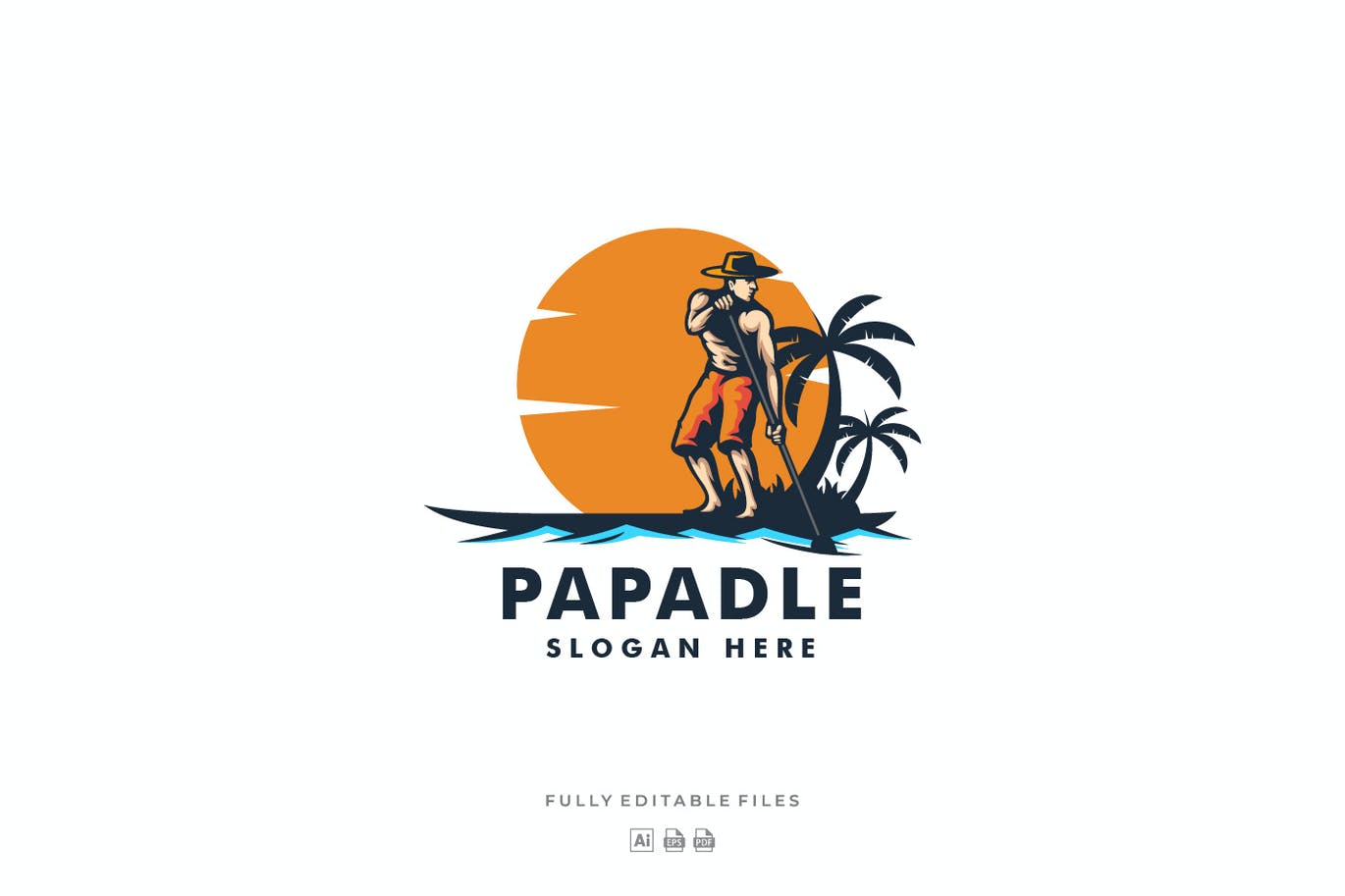 Paddle Mascot Cartoon Logo