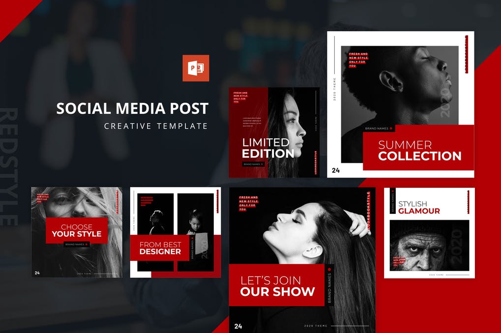 Redstyle Instagram Feed Powerpoint Template