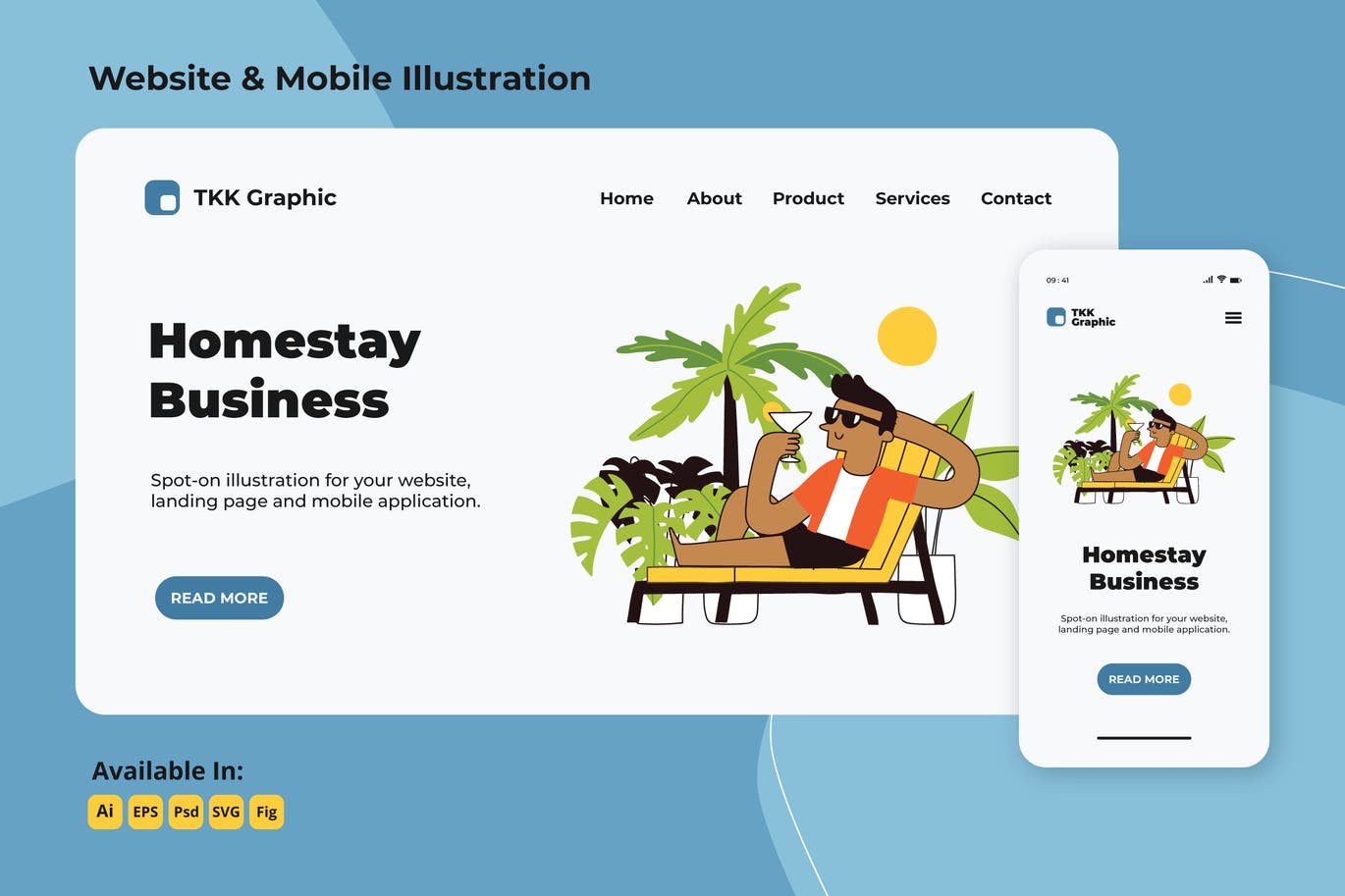 Relaxing in homestay web and mobile