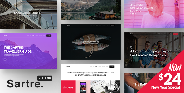 Sartre v1.1.32 - Multipurpose WordPress Theme for Creative Sites