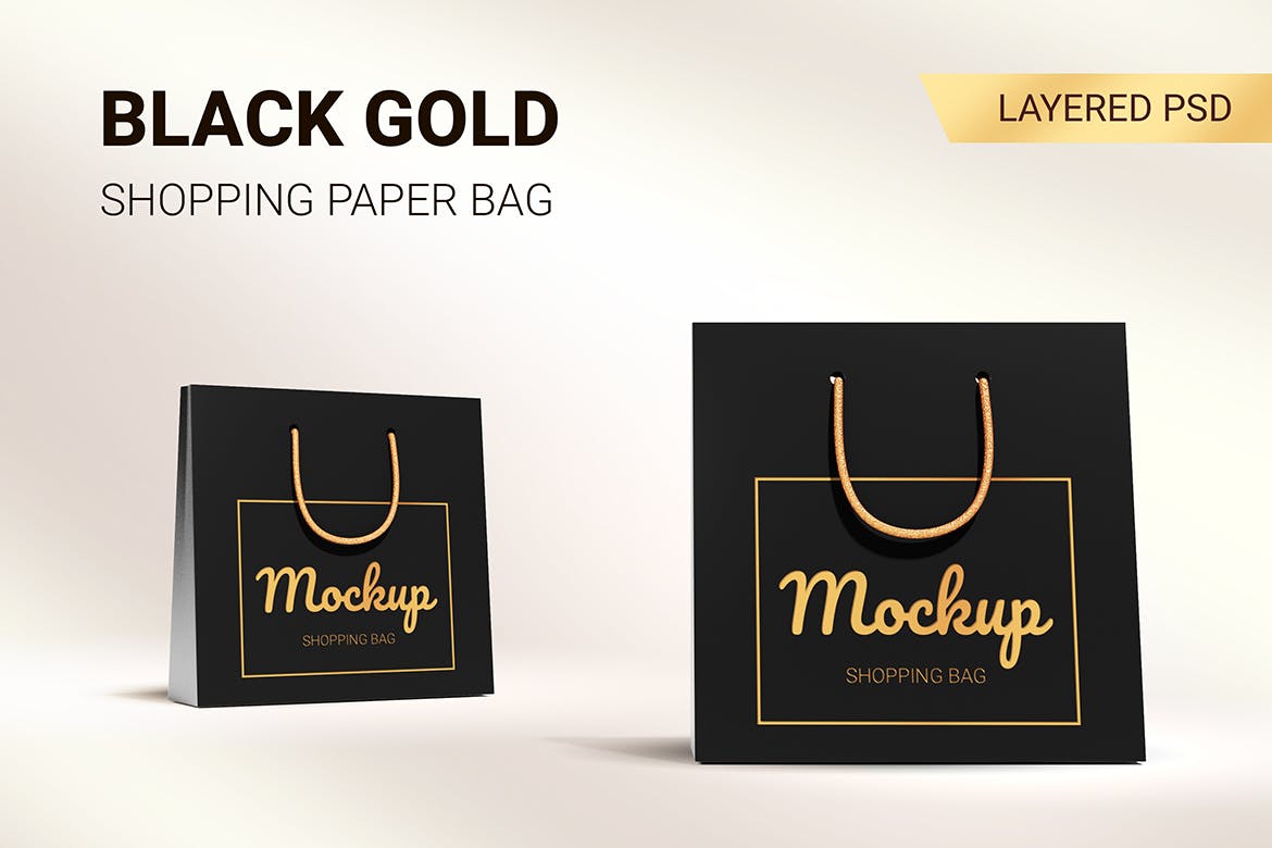 Shopping paper bag mockup