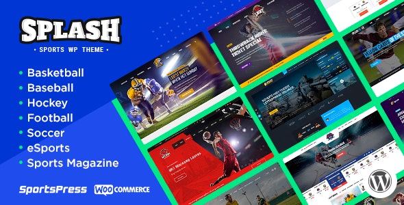 Splash - Sport Club WordPress Theme for Basketball, Football, Hockey