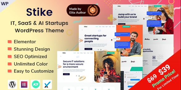Stike - Elementor IT Startups WordPress Theme