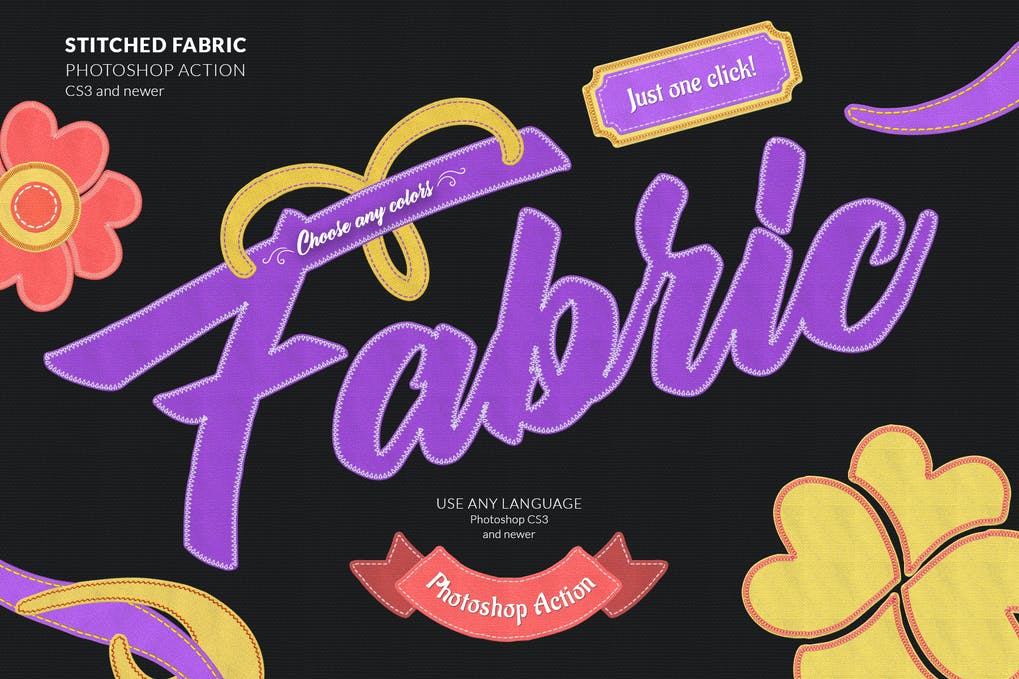 Stitched Fabric Photoshop Action