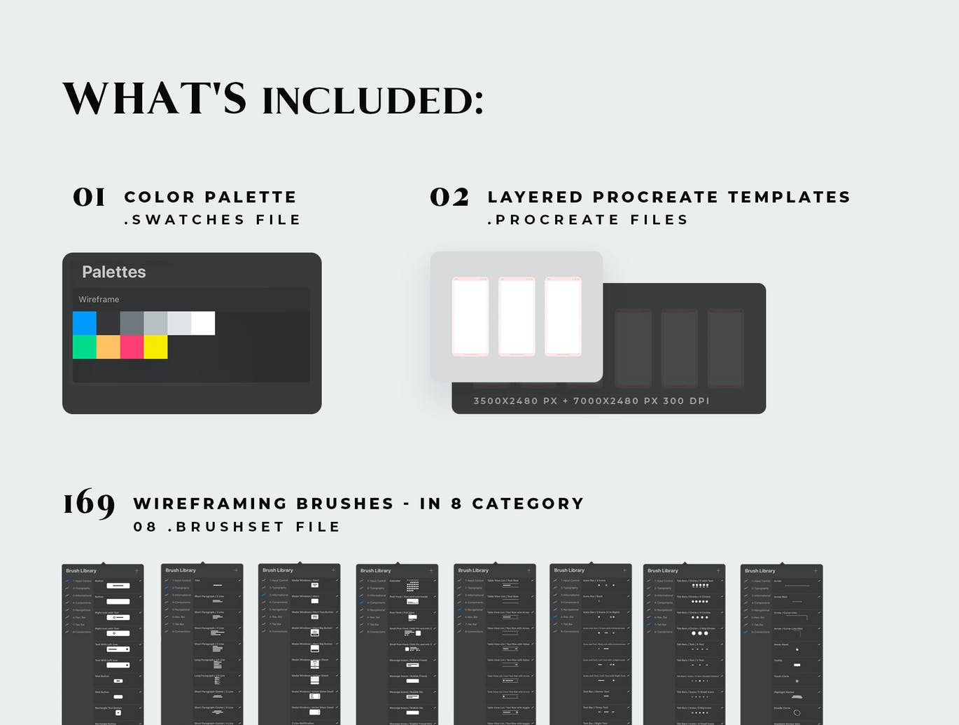 The Wireframe Kit for Procreate