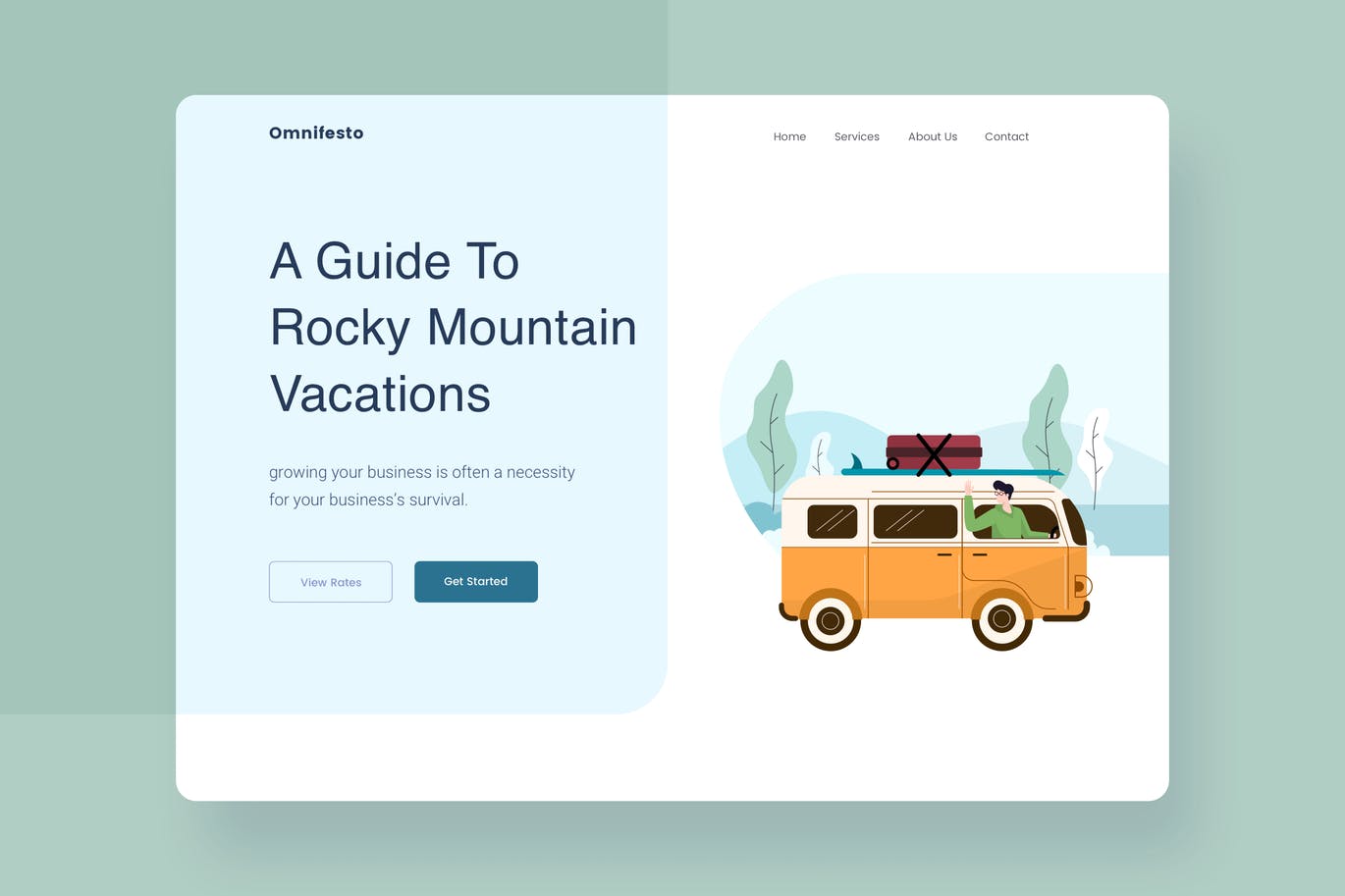 Travel VW Landing Page Header Illustration