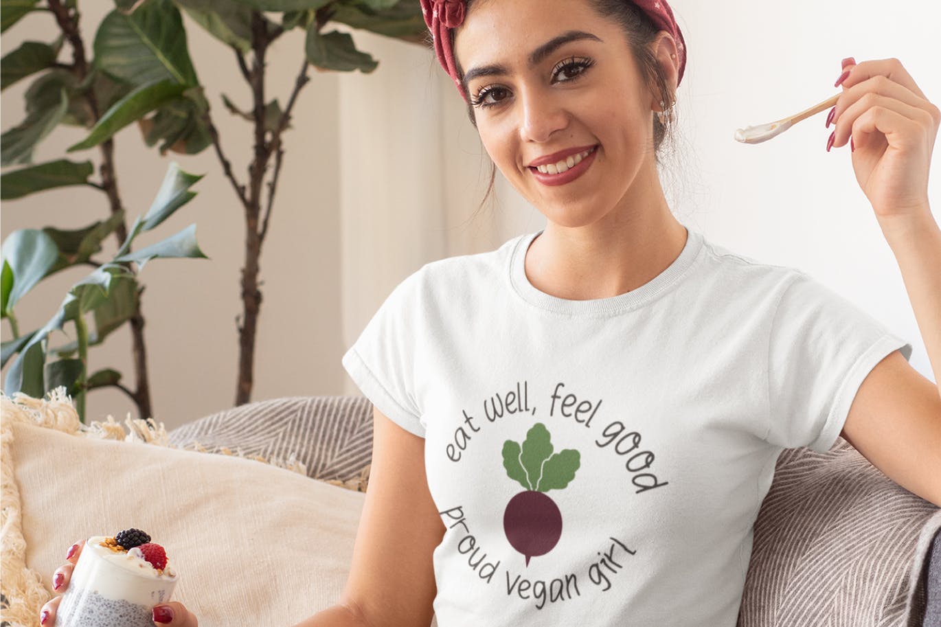 Vegan Girl Logo Design Retro Vector Beet Badge SVG