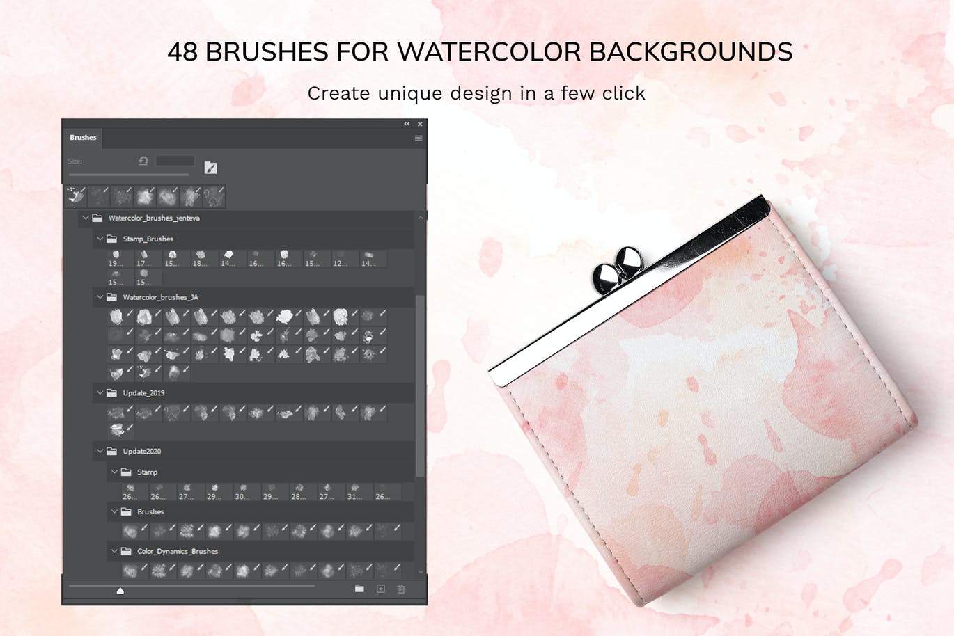 Watercolor Photoshop brush set