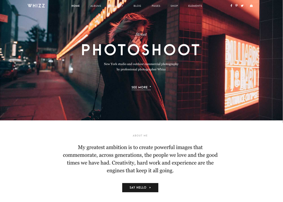 Whizz Photography WordPress