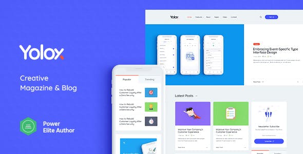 Yolox v1.0.3 NULLED - modern WordPress blog theme for businesses and startups