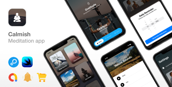 Calmish v1.0 - Meditation & Relaxation SwiftUI app - iOS 14 ready