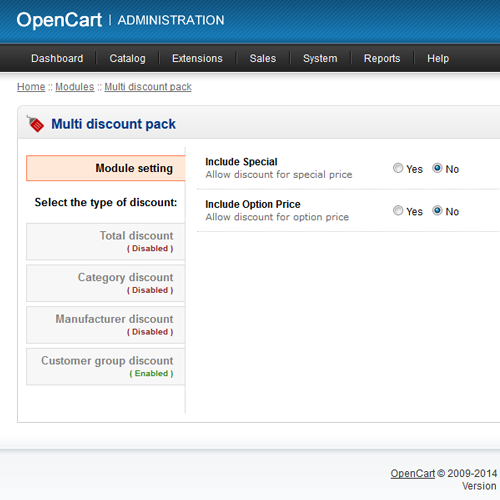 Discounts Pack 1.5.1.1 - discounts module for OpenCart 3