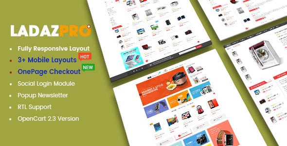 LadazPro v1.0.1 - Advanced Multipurpose OpenCart 2.3 Theme