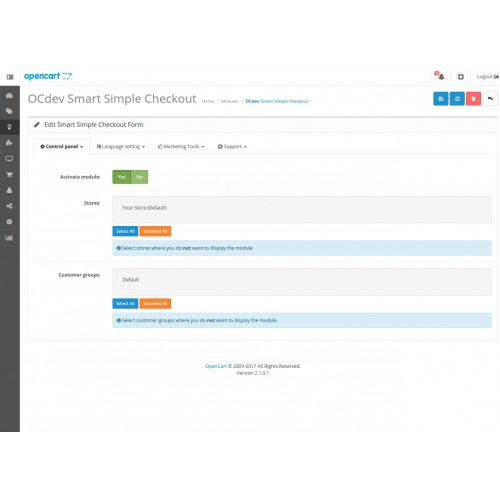 Module Simplified ordering for Opencart 3.0