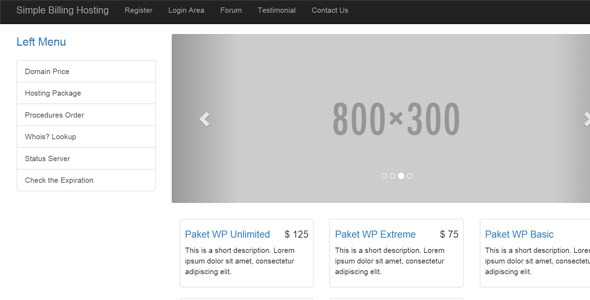 Hosting Billing v1.4 NULLED - billing system for hosting and domains