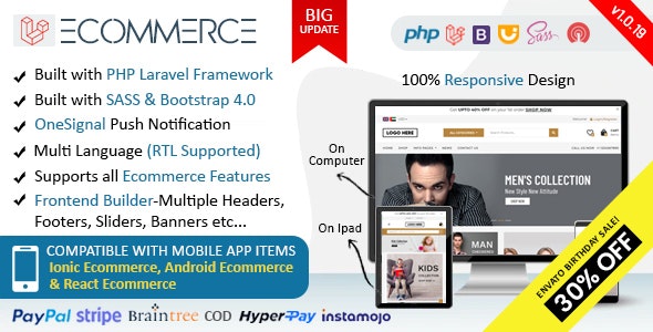 Laravel Ecommerce v1.0.19 NULLED - Generic Script for Ecommerce Site