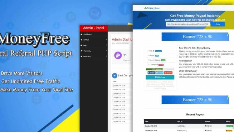 MoneyFree - a script to attract traffic