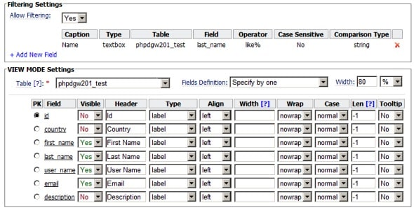 PHP DataGrid Wizard v2.7.0 - DataGrid page generator