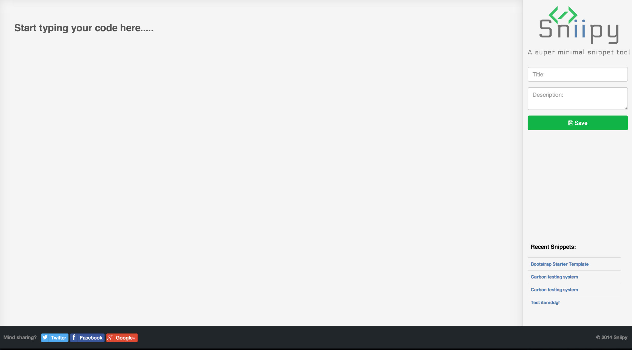 Sniipy - A Super Minimal Snippet Tool