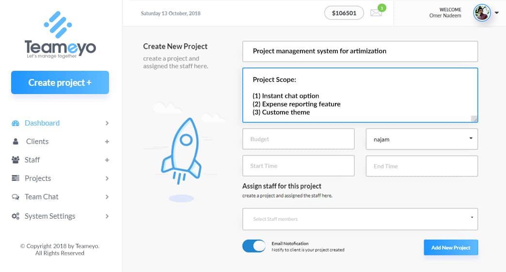 Teameyo v2.1 - project management system
