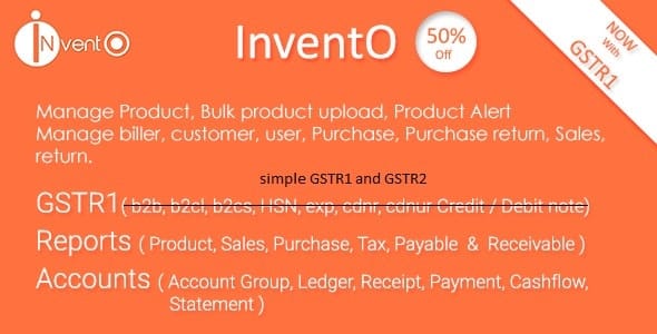 InventO - Accounting - Billing - Inventory (GST Compliance with GSTR1 & GSTR2 Integrated)
