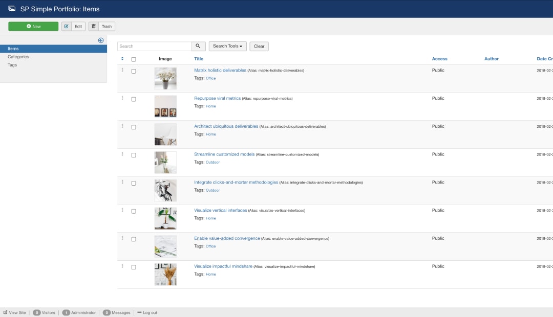 SP Simple Portfolio v1.8 - component of media portfolio Joomla