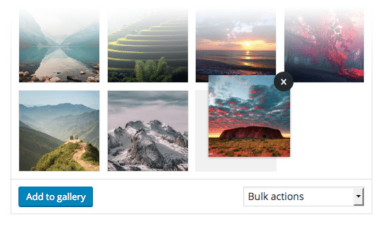 Overview The gallery field provides a simple and intuitive interface for managing a collection of images. Multiple images can be added, edited and sorted with ease! Template usage The gallery field will return an array of image data. Each image is itself an array containing information such as title, alt, description, url and more. Basic list of images This example will loop over the selected images and display a list of thumbnails which each link to the full size image Installation ACF PRO The Gallery Field can be installed by purchasing a license for ACF PRO. On payment, you will receive a receipt from ACF and a user account allowing access to your downloads. Once ACF PRO is installed, enter your license key to enable plugin updates. Plugin The Gallery Field may also be installed by purchasing a license for this add-on. On payment, you will receive a receipt from ACF and a user account allowing access to your downloads. Once the add-on is installed (requires the free version of ACF to also be installed) you will not need to enter any license key information.