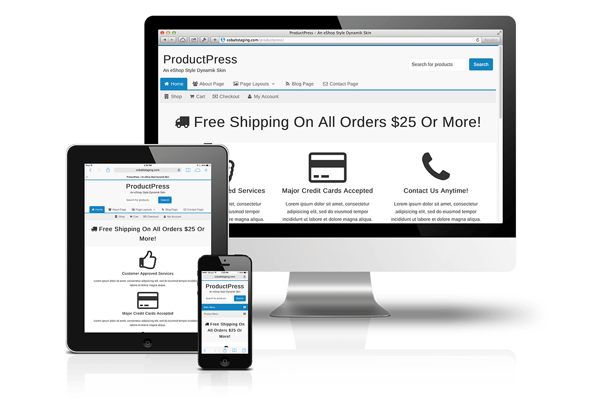 CobaltApps ProductPress Skin for Dynamik Website Builder