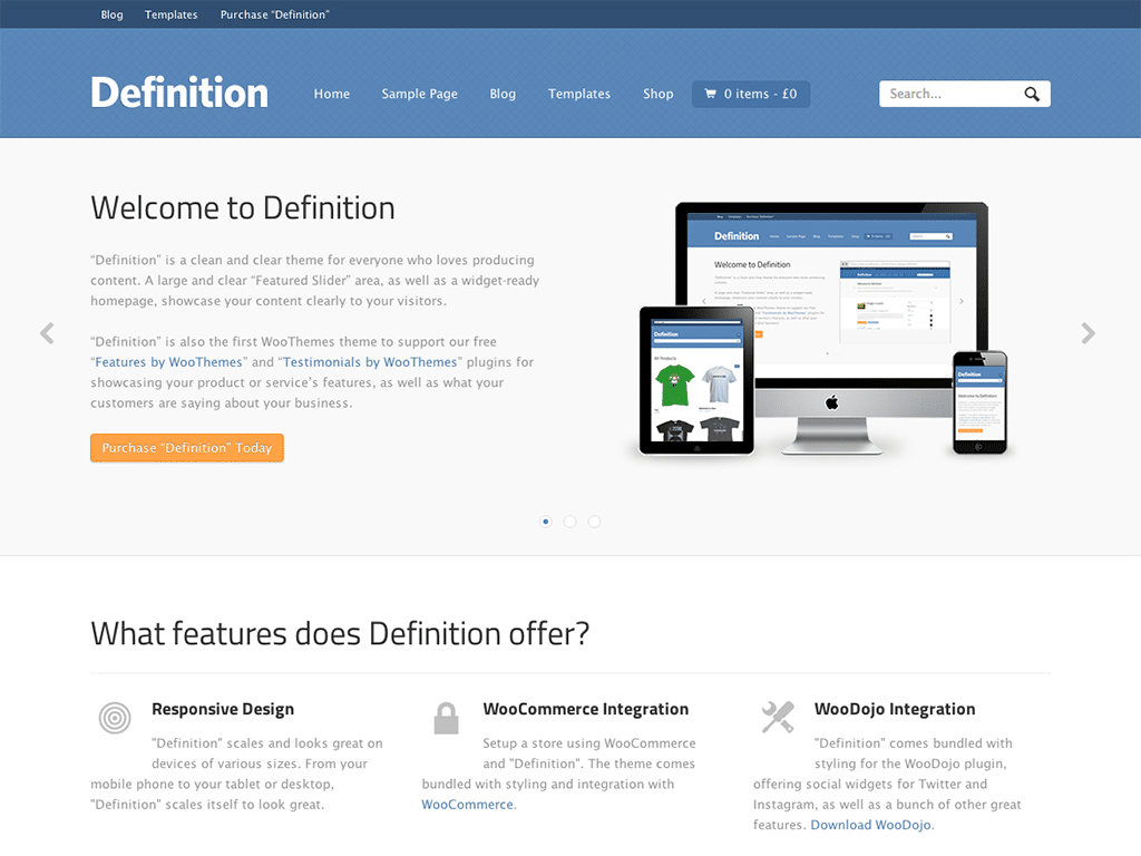 Definition Themes for WooCommerce