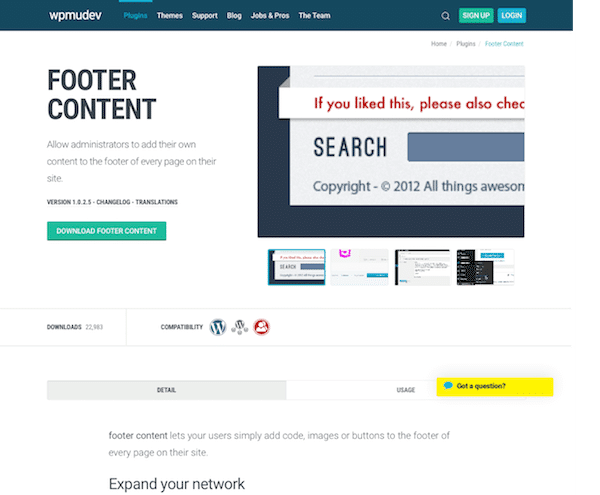 WPMU DEV Footer Content