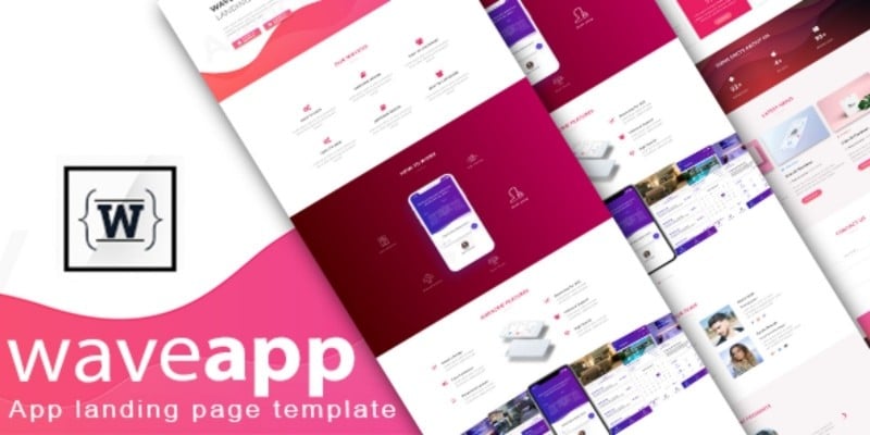 WaveApp - App landing Bootstrap 4 Html Template