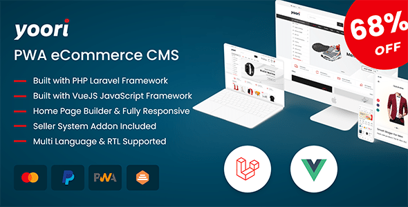 YOORI - Laravel Vue Multi-Vendor PWA eCommerce CMS