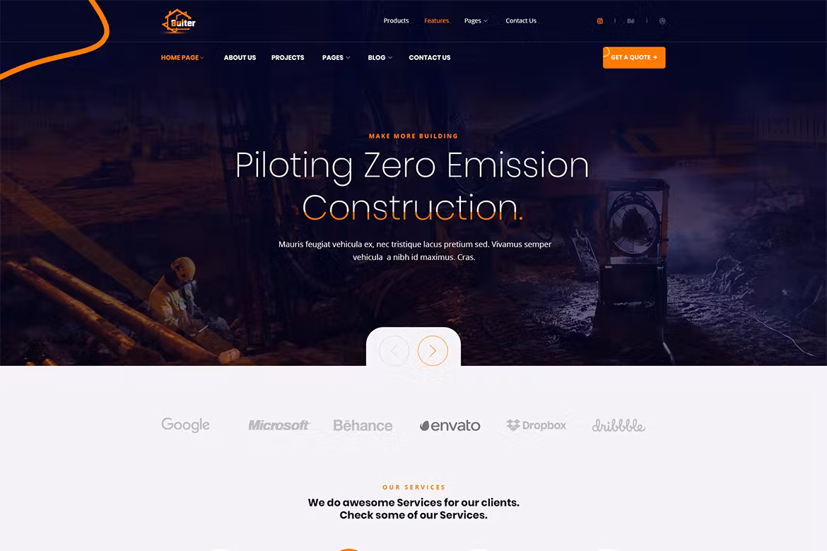 Clean Construction WordPress Theme - Bulter