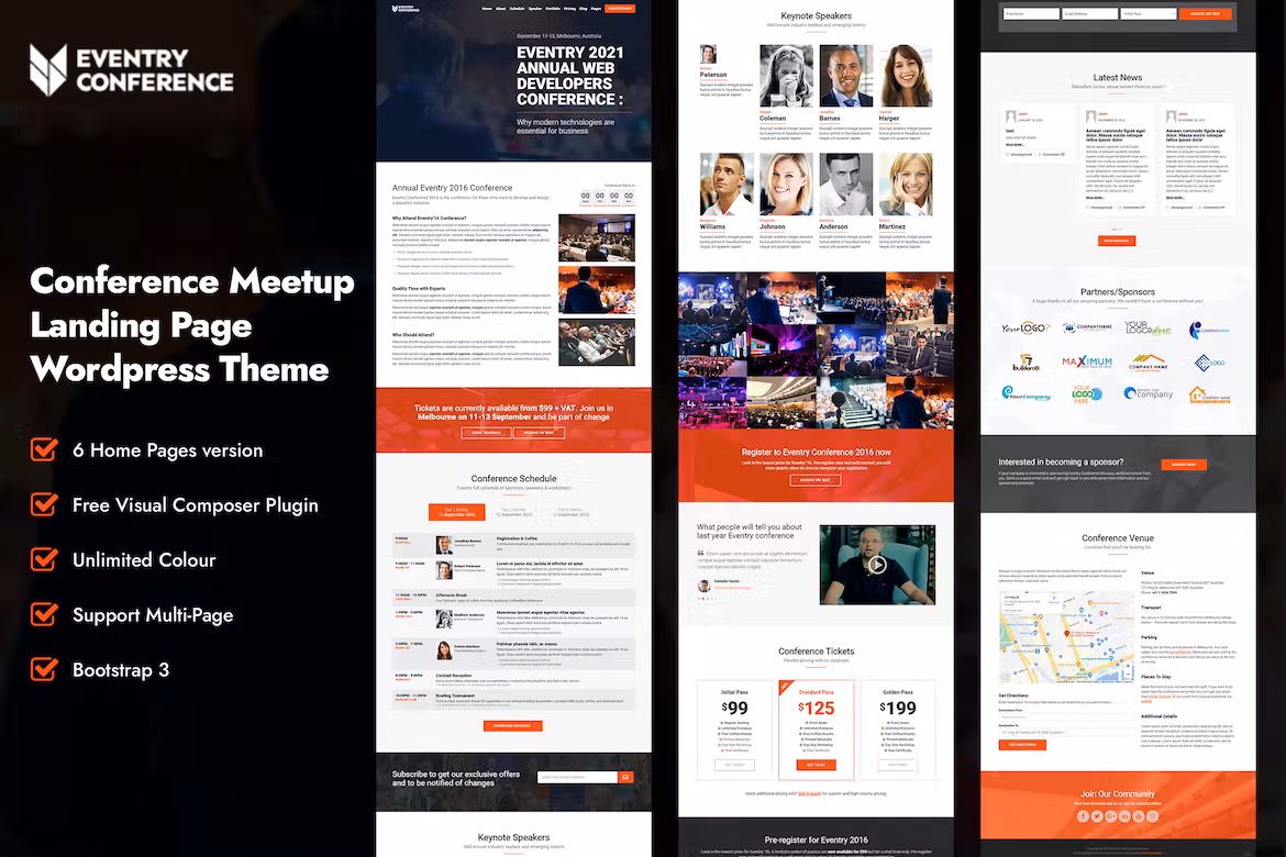 Conference Meetup Landing Page Theme - Eventry