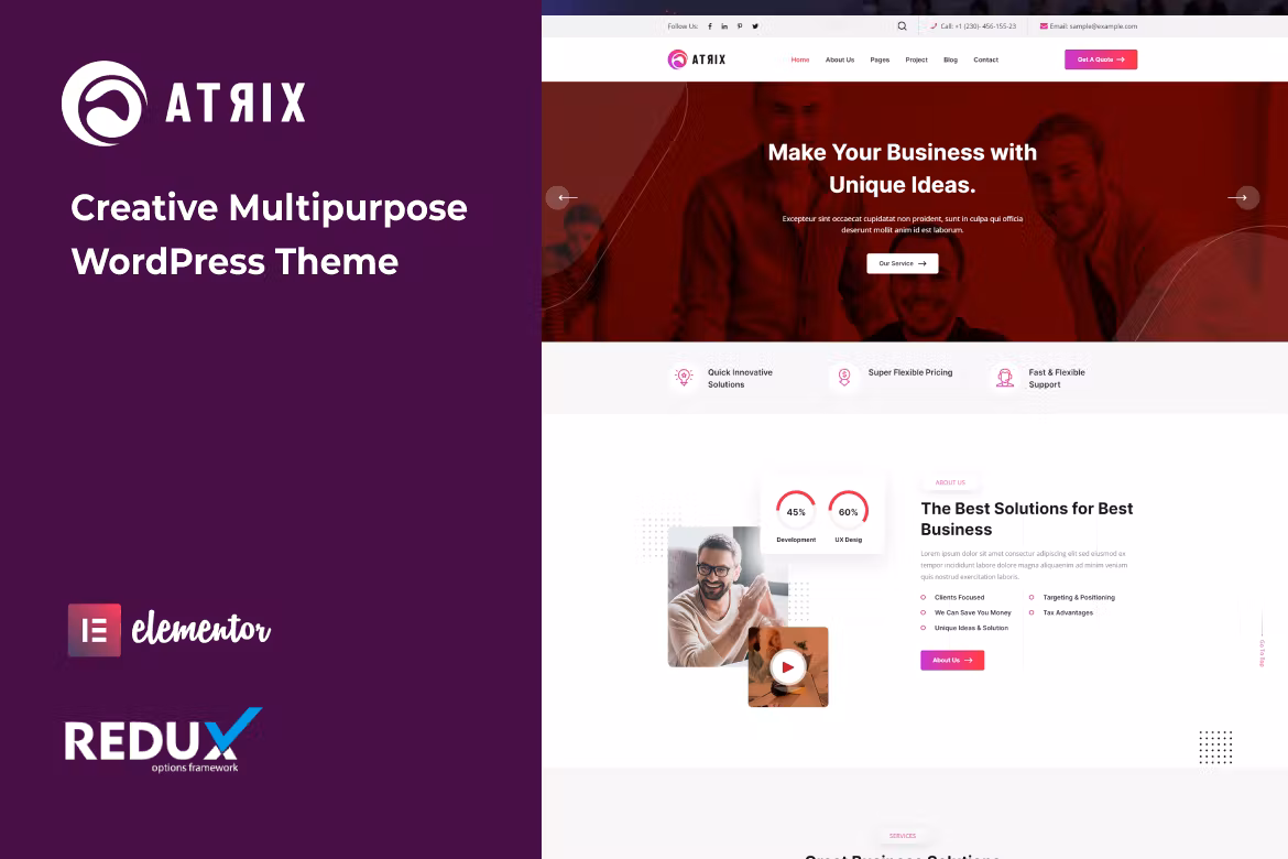 Creative Multipurpose WordPress Theme - Atrix