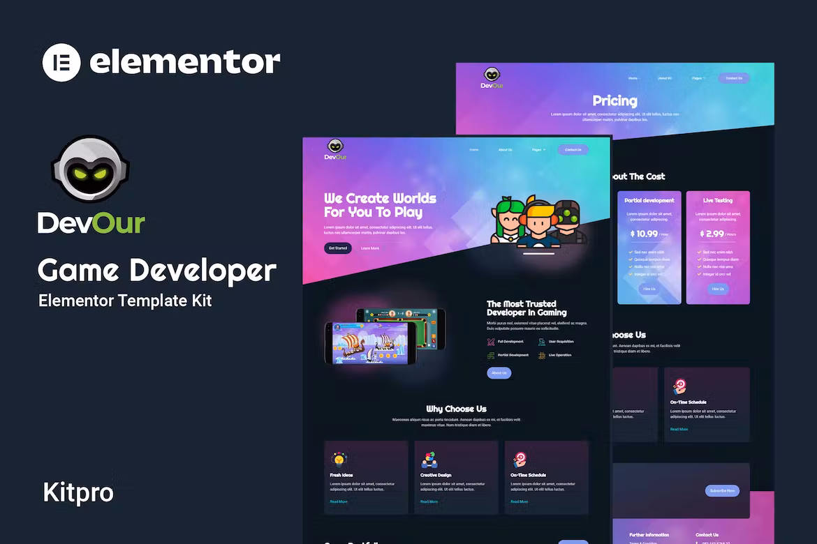 Devour - Game Developer Elementor Template Kit