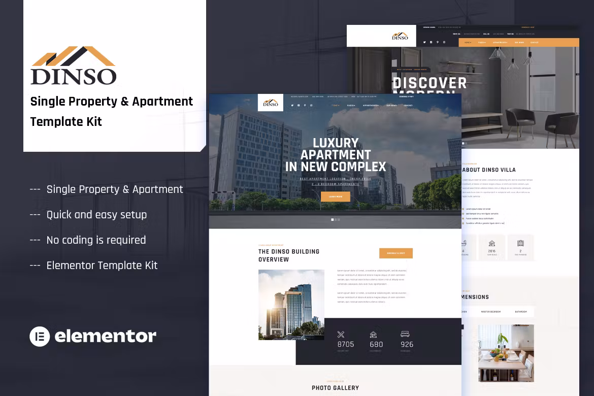 Single Property & Apartment Elementor Template Kit